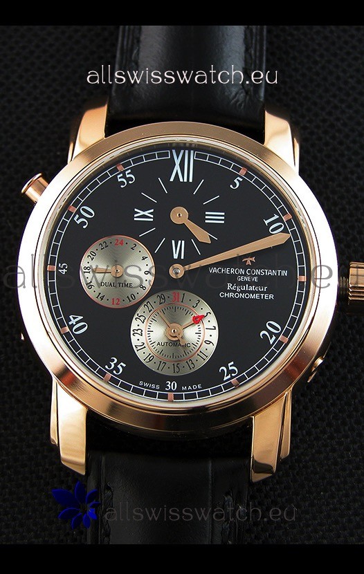 IMG_9081 Vacheron Constantin Malte Dual Time Regulator Pink Gold Replica 5