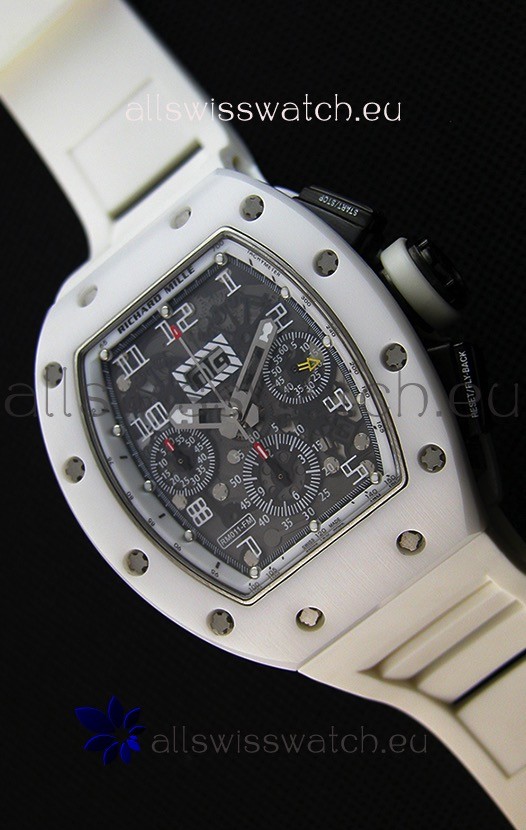 IMG_9081 Richard Mille RM011-FM Felipe Massa White Ceramic Case in White Strap Replica 5