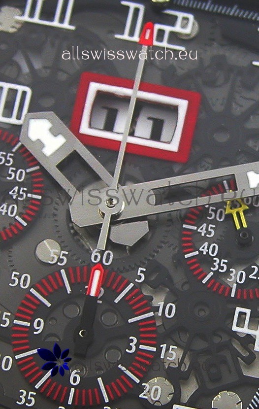 IMG_9081 Richard Mille RM011-FM Felipe Massa One Piece Black Forged Carbon Case in Black Strap Replica 5