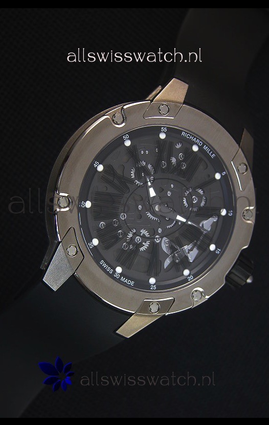 IMG_9081 Richard Mille RM033 Extra Flat Edition TitaniumRoman Numerals Replica 5
