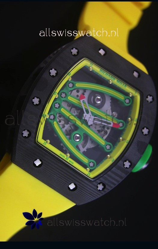 IMG_9081 Richard Mille RM059 Yohan Blake Forged Carbon Casein Yellow Bezel Replica 5