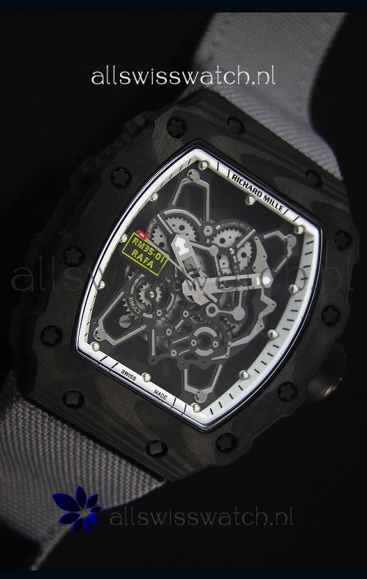 IMG_9081 Richard Mille RM35-01 Rafael Nadal EditionGrey Nylon Strap Replica 5