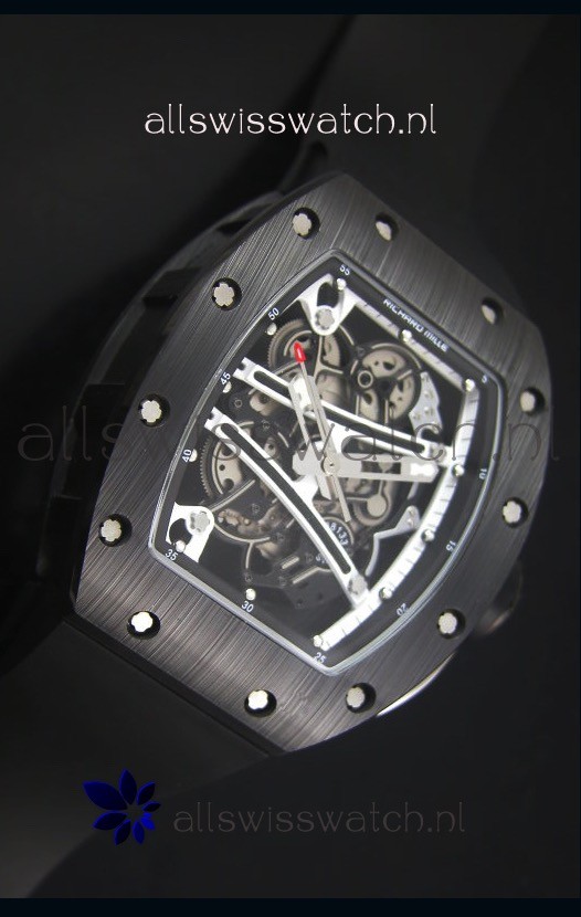 IMG_9081 Richard Mille RM061 Ceramic Case Black and White Bezel Replica 5
