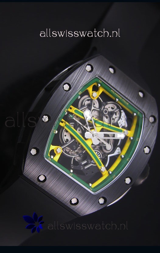 IMG_9081 Richard Mille RM061 Ceramic Case Yellow/Green Bezel Replica 5