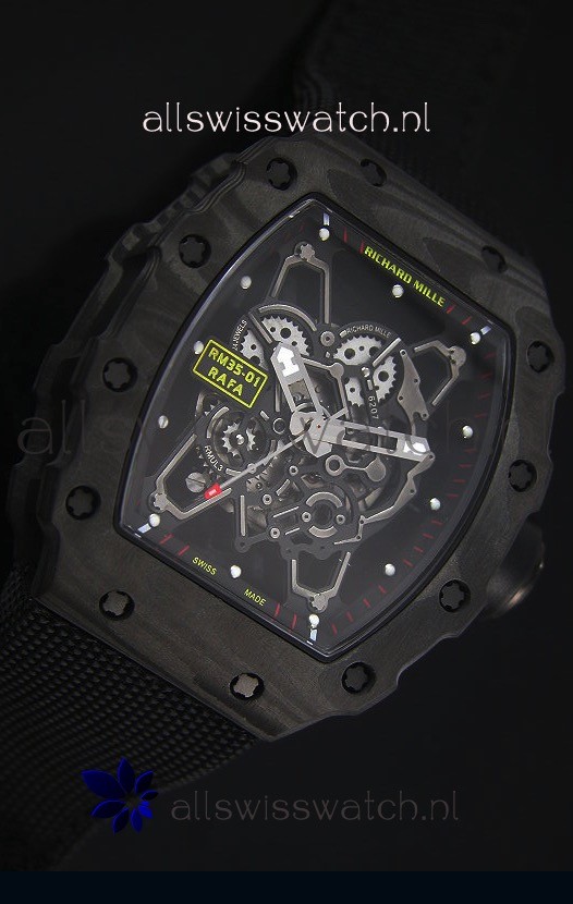IMG_9081 Richard Mille RM35-01 Rafael Nadal EditionBlack Nylon Strap Replica 5