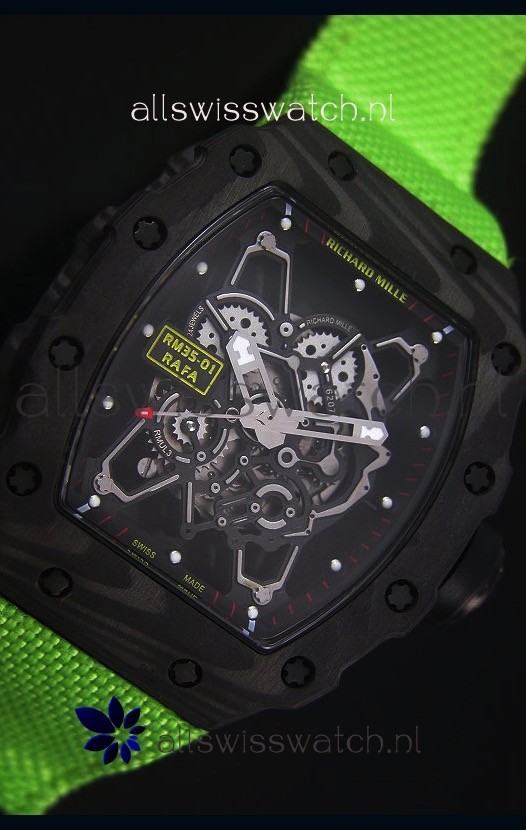 IMG_9081 Richard Mille RM35-01 Rafael Nadal EditionGreen Nylon Strap Replica 5