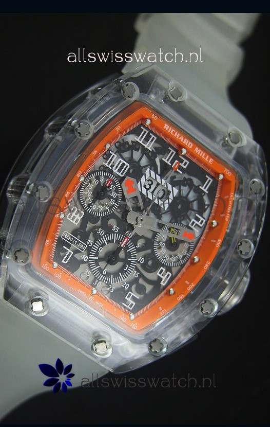 IMG_9081 Richard Mille RM056-1 Tourbillon Felipe Massa Chronograh Orange Bezel Replica 5