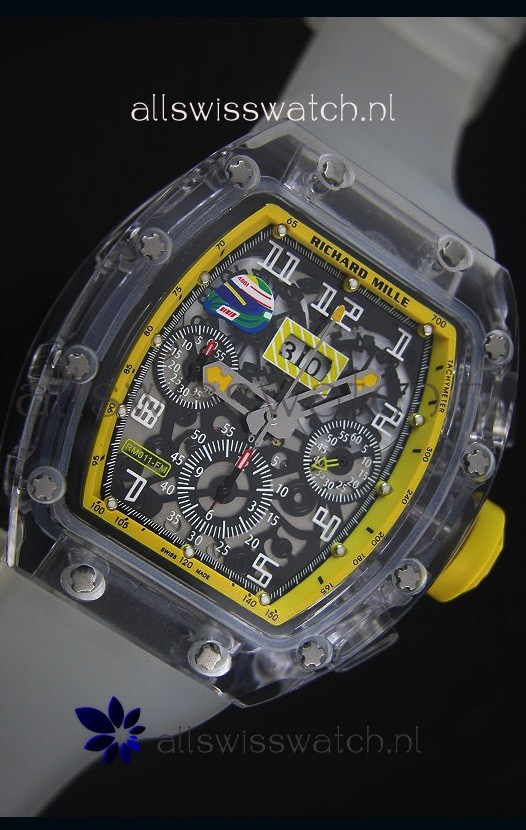 IMG_9081 Richard Mille RM056-1 Tourbillon Felipe Massa Chronograh Yellow Bezel Replica 5