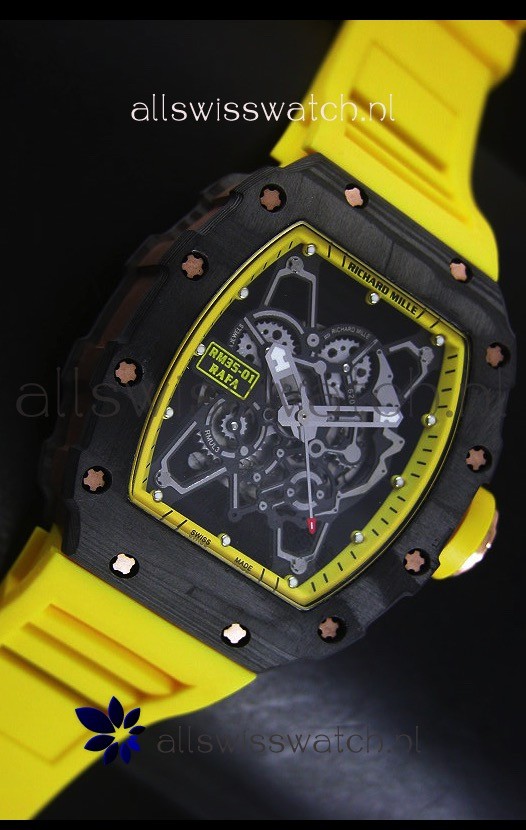 IMG_9081 Richard Mille RM35-01 Rafael Nadal Editionin Yellow Indexes Replica 5