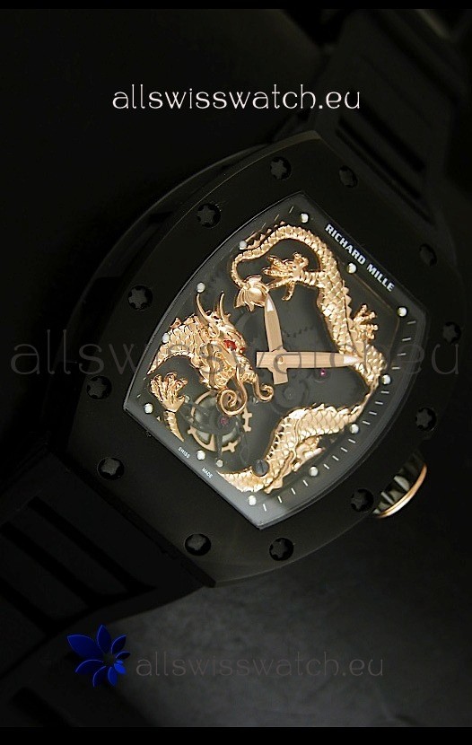 IMG_9081 Richard Mille RM057 Tourbillon Jackie Chanin PVD Case Replica 5
