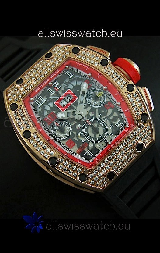 IMG_9081 Richard Mille Filippe Massa Edition Titaniumin Pink Gold Case Replica 5