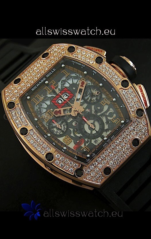 IMG_9081 Richard Mille Filippe Massa Edition Titaniumin Pink Gold Case Replica 5