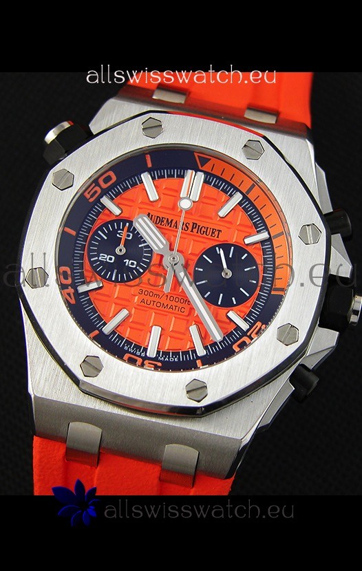 IMG_9081 Audemars Piguet Royal Oak Offshore Diver Chronograph Quartz in Orange Replica 5