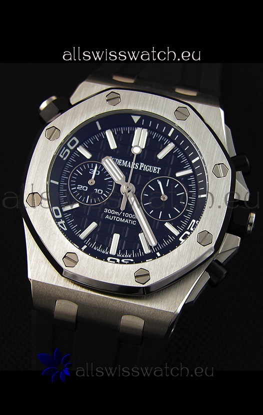 IMG_9081 Audemars Piguet Royal Oak Offshore Diver Chronograph Quartz in Black Dial Replica 5