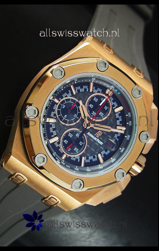 IMG_9081 Audemars Piguet Royal Oak Offshore Michael Schumacher Quartz Movement in Rose Gold Replica 5