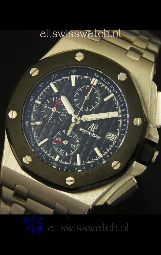 IMG_9081 Audemars Piguet Royal Oak Offshore in Black Dial - Steel Case Replica 5