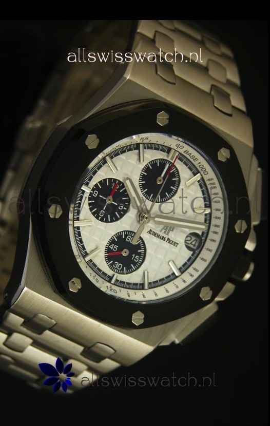 IMG_9081 Audemars Piguet Royal Oak Offshore in White Dial - Steel Case Replica 5