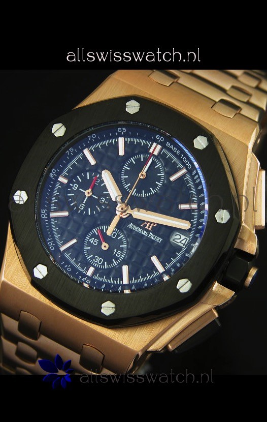 IMG_9081 Audemars Piguet Royal Oak Offshore in Pink Gold Case Replica 5