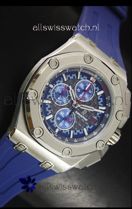 IMG_9081 Audemars Piguet Royal Oak Offshore Michael Schumacher Quartz Movement in Blue Replica 5