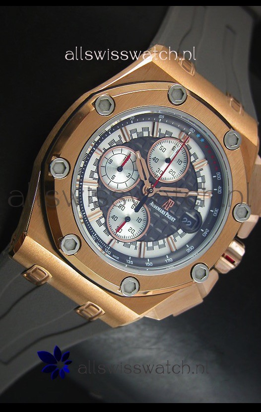 IMG_9081 Audemars Piguet Royal Oak Offshore Michael Schumacher Quartz Movement in Rose Gold Replica 5