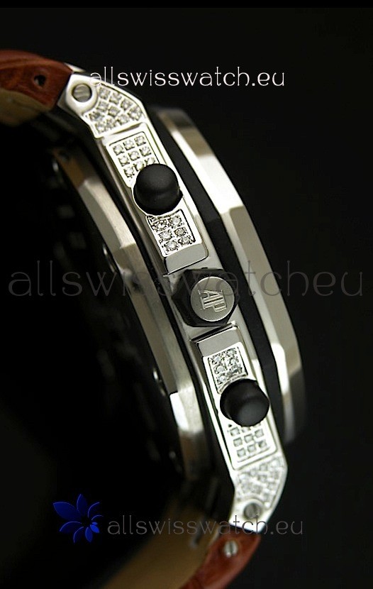 IMG_9081 Audemars Piguet Royal Oak Offshore Quartz with Diamonds Bezel Replica 5