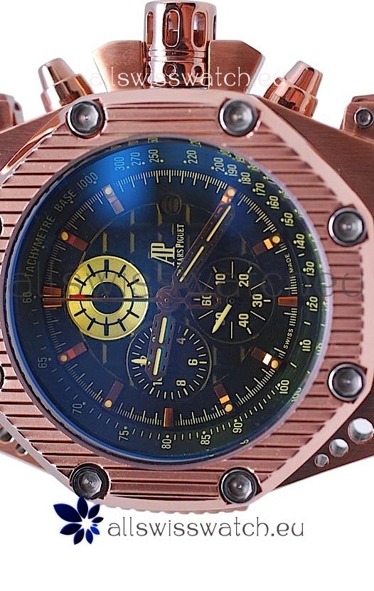 IMG_9081 Audemars Piguet Royal Oak Offshore Limited Edition Survivor Rose Gold in Black Dial Replica 5