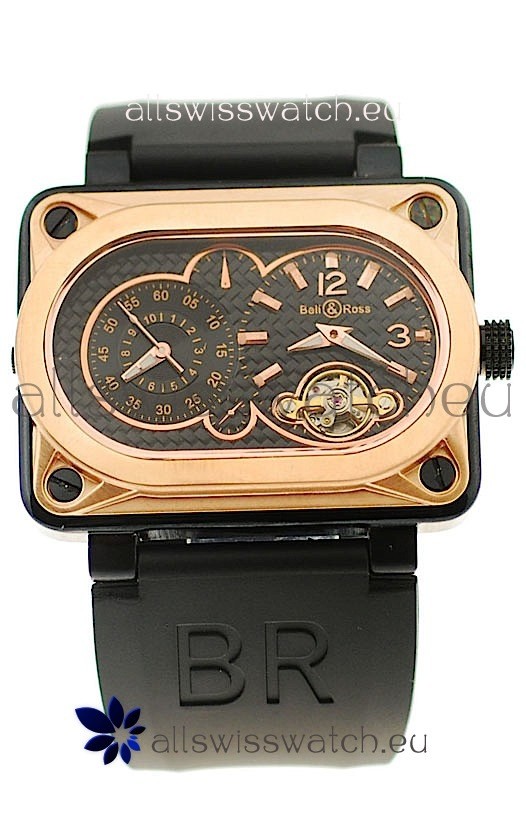 IMG_9081 Bell and Ross BR Minuteur Tourbillon Gold in Black Dial Replica 5