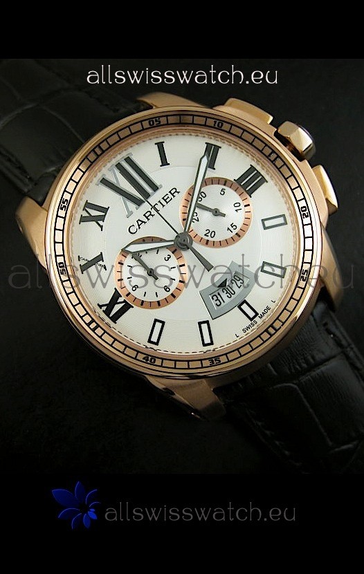 IMG_9081 Calibre De Cartier Chronograph in Pink Gold Replica 5