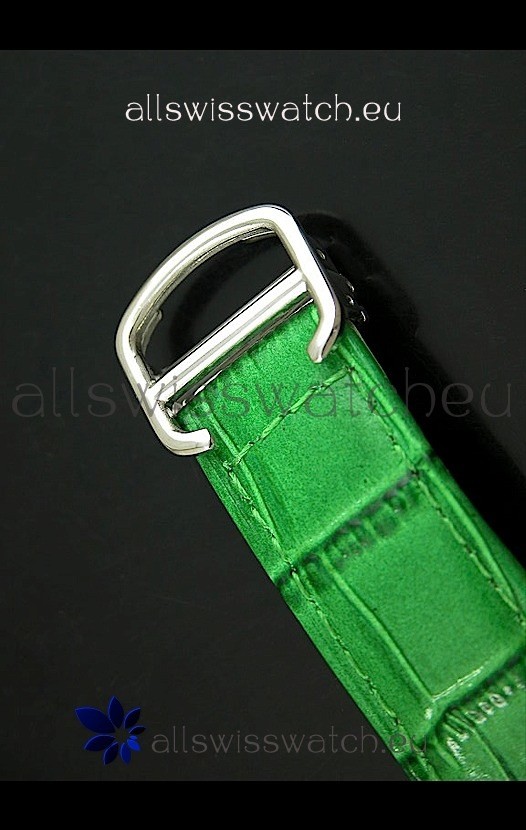 IMG_9081 Cartier Ronde de Tourbillon Diamond in Green Strap Replica 5