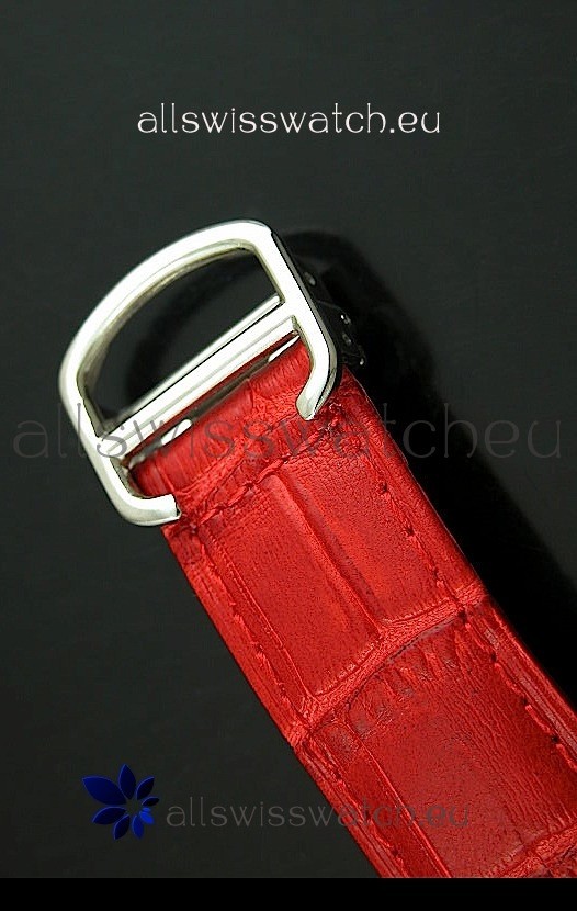 Cartier Ronde de Tourbillon Diamond in Red Strap Replica 5