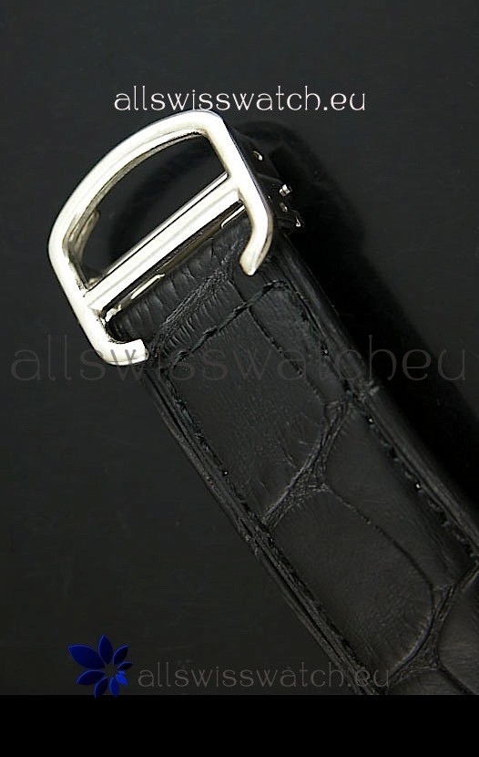 IMG_9081 Cartier Ronde de Tourbillon Diamond in Black Strap Replica 5