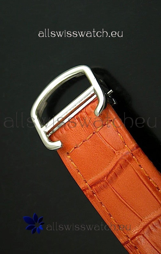 IMG_9081 Cartier Ronde de Tourbillon Diamond in Orange Strap Replica 5