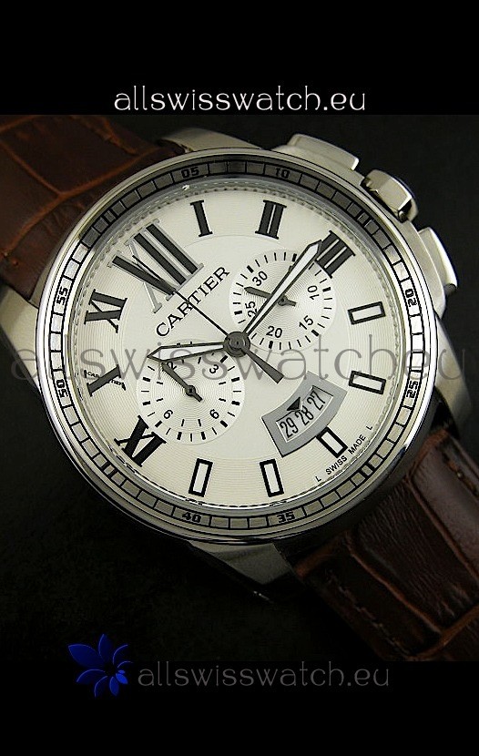 IMG_9081 Calibre De Cartier Chronograph in Steel Replica 5