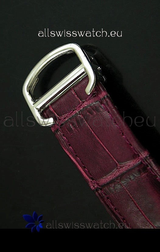 IMG_9081 Cartier Ronde de Tourbillon Diamond in Purple Strap Replica 5
