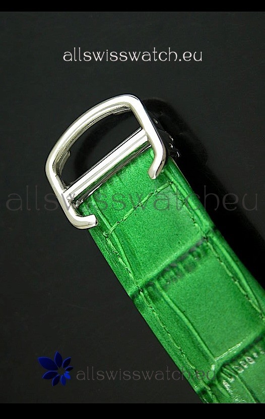 IMG_9081 Cartier Ronde de Tourbillon Diamond in Green Strap Replica 5