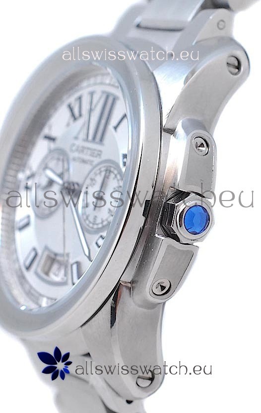 IMG_9081 Calibre De Cartier Automatic in White Dial Replica 5