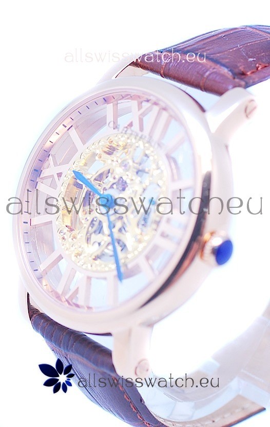 IMG_9081 Ronde De Cartier Skeleton Rose Gold Replica 5
