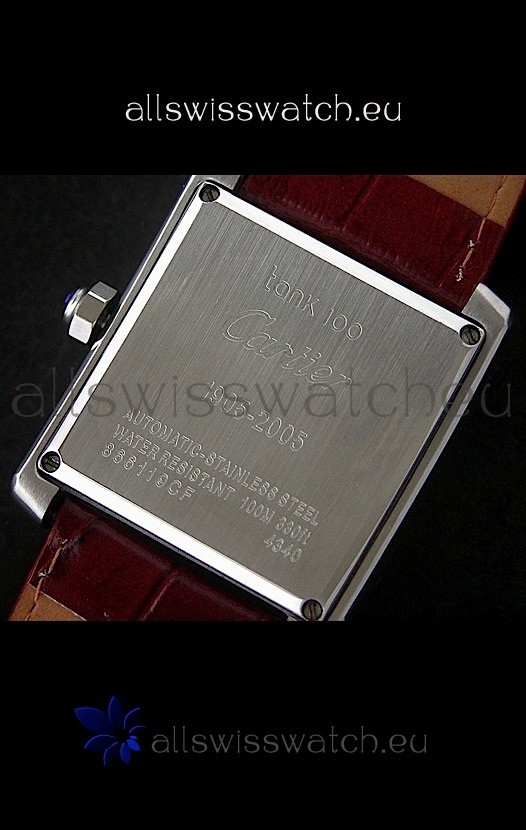 IMG_9081 Cartier Tank 100 in Brown Strap Replica 5