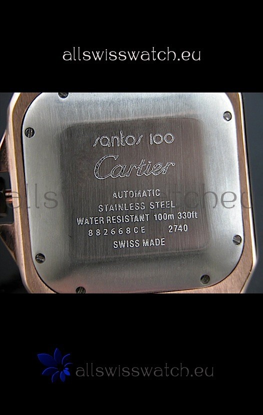 IMG_9081 Cartier Santos 100 in Pink Gold Replica 5