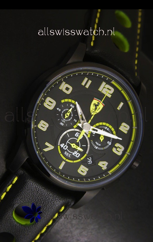 IMG_9081 Scuderia Ferrari Heritage Chronograph in Black Steel Replica 5