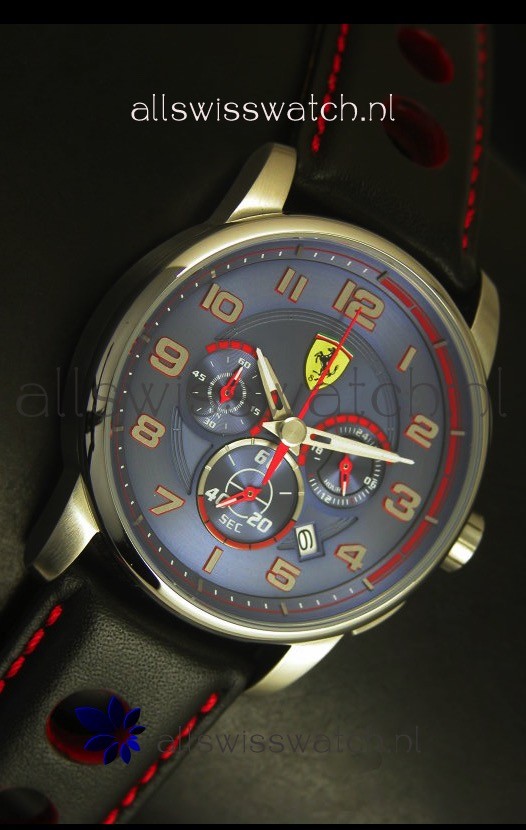 IMG_9081 Scuderia Ferrari Heritage Chronograph in Blue Dial Replica 5