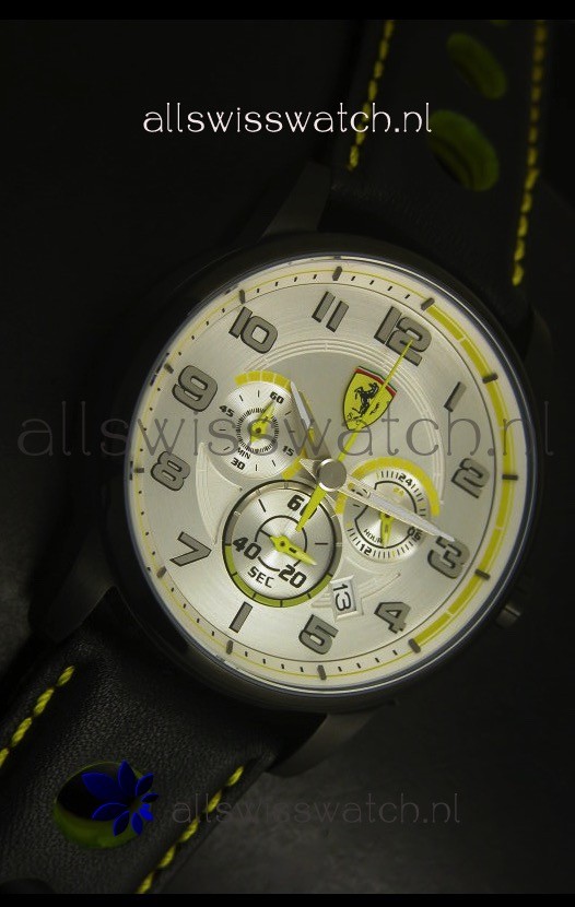 IMG_9081 Scuderia Ferrari Heritage SF107 Chronograph in Black Steel Replica 5
