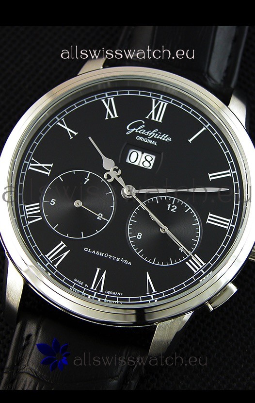 IMG_9081 Glashuette Dual Sub Dial in Black Dial Replica 5