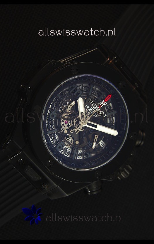 IMG_9081 Hublot Big Bang Unico All Black Sapphire Quartz 45MM Replica 5