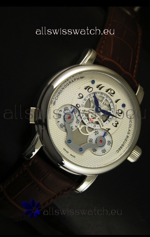Mont Blanc Nicolas Riessec Stainless Steel Case in White Dial Replica 5