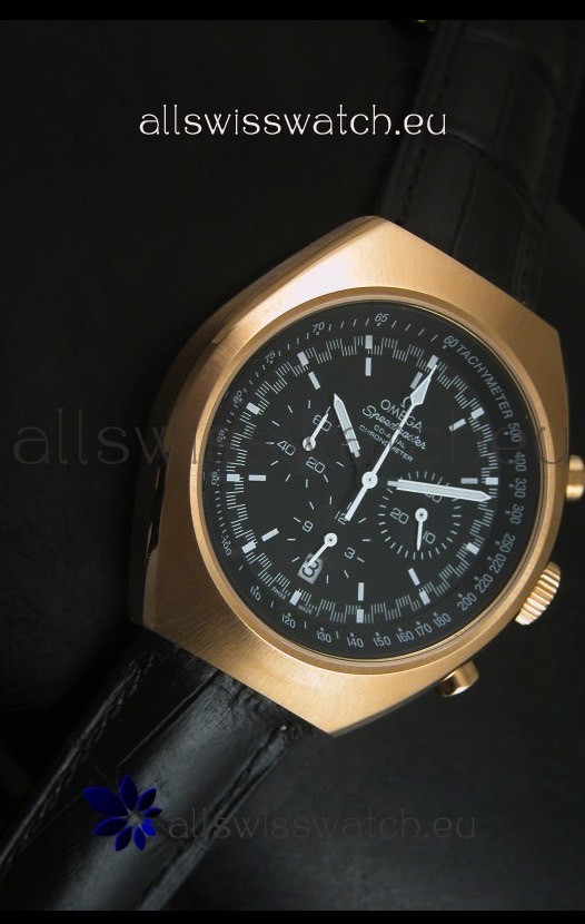 IMG_9081 Omega Speedmaster MARK II Co-Axial Chronograph Rose Gold Case Replica 5