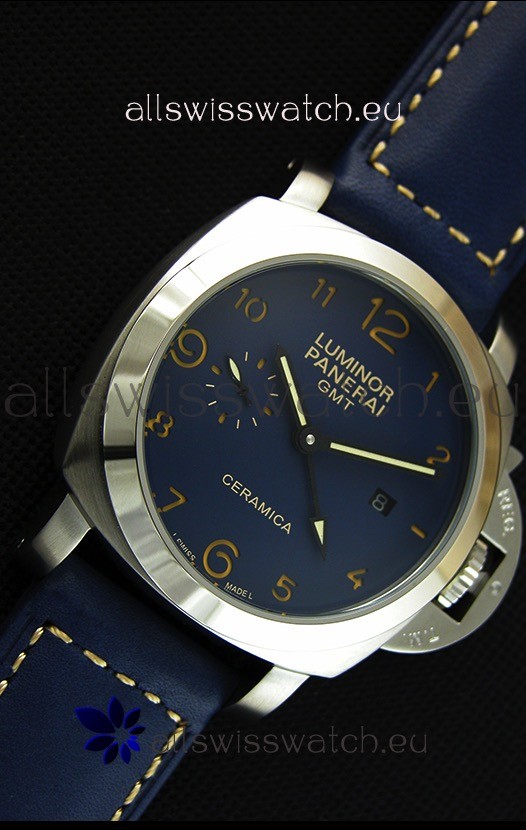 IMG_9081 Panerai Luminor Marina GMT Ceramica Stainless Steel Replica 5
