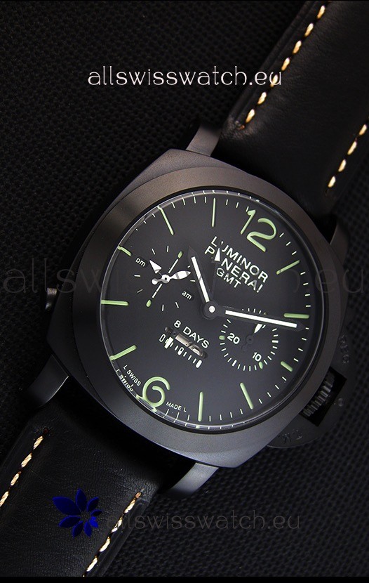 Panerai Luminor GMT 8 Days Power Reserve PVD Case Replica 5