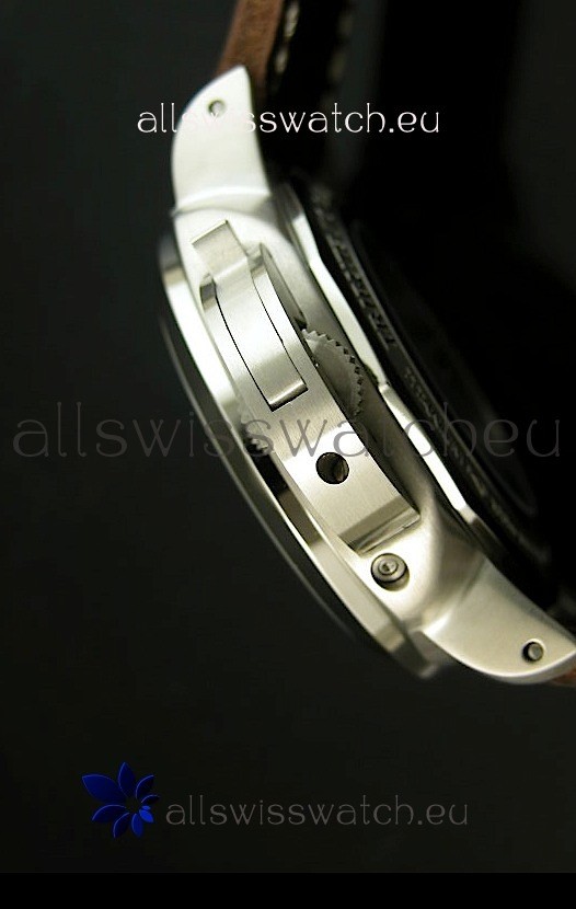 IMG_9081 Panerai PAM365 L’Astronomo Luminor 1950 GMT Equation of Time Brown Dial Steel Replica 5