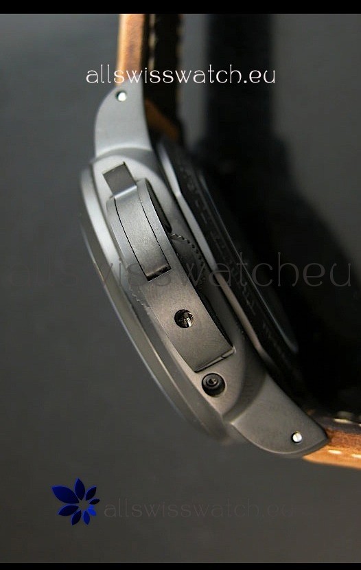 IMG_9081 Panerai PAM365 L’Astronomo Luminor 1950 GMT Equation of Time Brown Dial PVD Replica 5